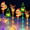 Pack of 6 Solar Christmas Decoration Ground Lights with Automatic Feature for Effortlessly Gardens and Patios