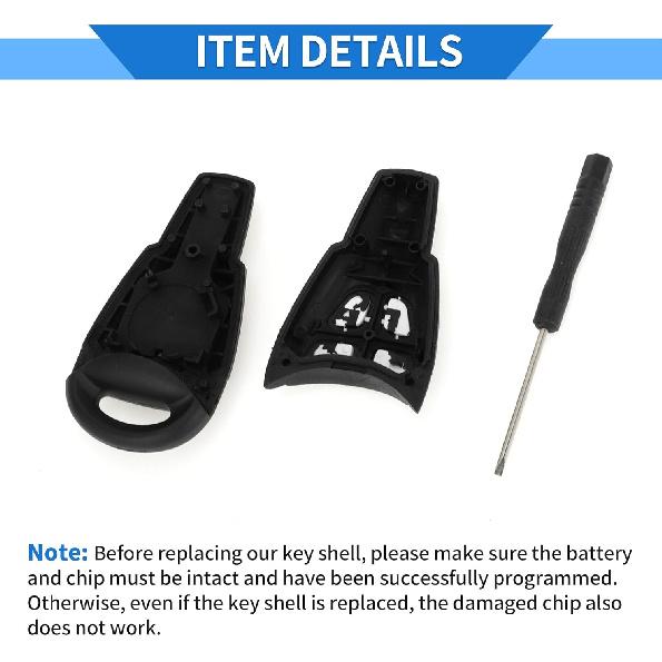 Schlüsselschale für SAAB 93 95 2003-2007 Keyless Entry Fernbedienung Ersatzgehäuse 4 Tasten