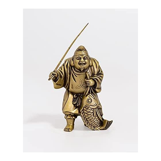 Seven Lucky Gods of Good Luck Ebisu Silky Gold Buddhist sculptor: Hideun Makita Prototype_Kobiki Buddha Statue Ornament Takaoka Copperware (Ebisu 7F)