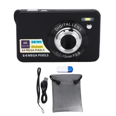 2,8 Zoll 4K 64MP HD Digitalkamera 20-facher Zoom Autofokus Tragbare Vlogging-Kamera für Mädchen, Jungen, Teenager