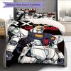 Set Biancheria da Letto 3 Pezzi Mecha Gundam Anime Robot Stampato Copripiumino Con Federe Per Camera da Letto dei Ragazzi