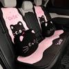 Cat Cute Bow Cartoon Animal Car Seat Cover Car Interior Cushion Decoration Set