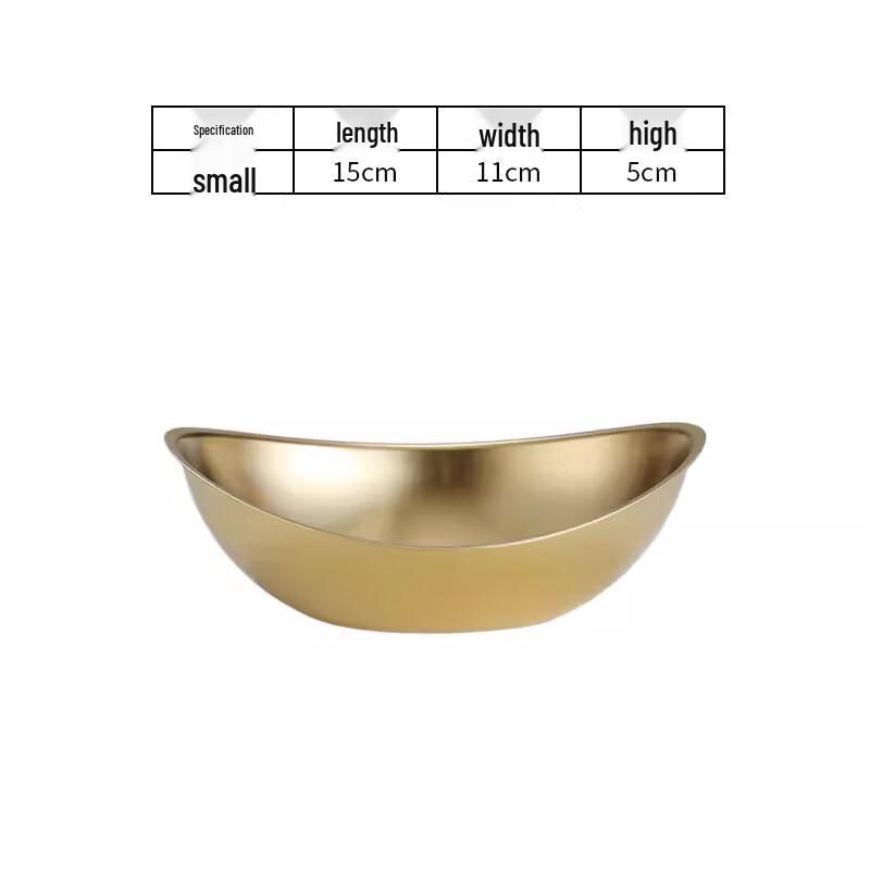 Korean Style Gold Stainless Steel Yuanbao Bowl