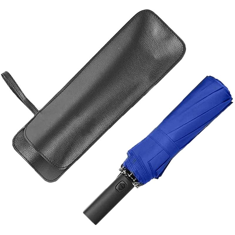 Black Pu Leather Umbrella Cover Case Portable Waterproof Umbrella Storage Pocket Water Absorbent Umbrella Bag Ultrafine