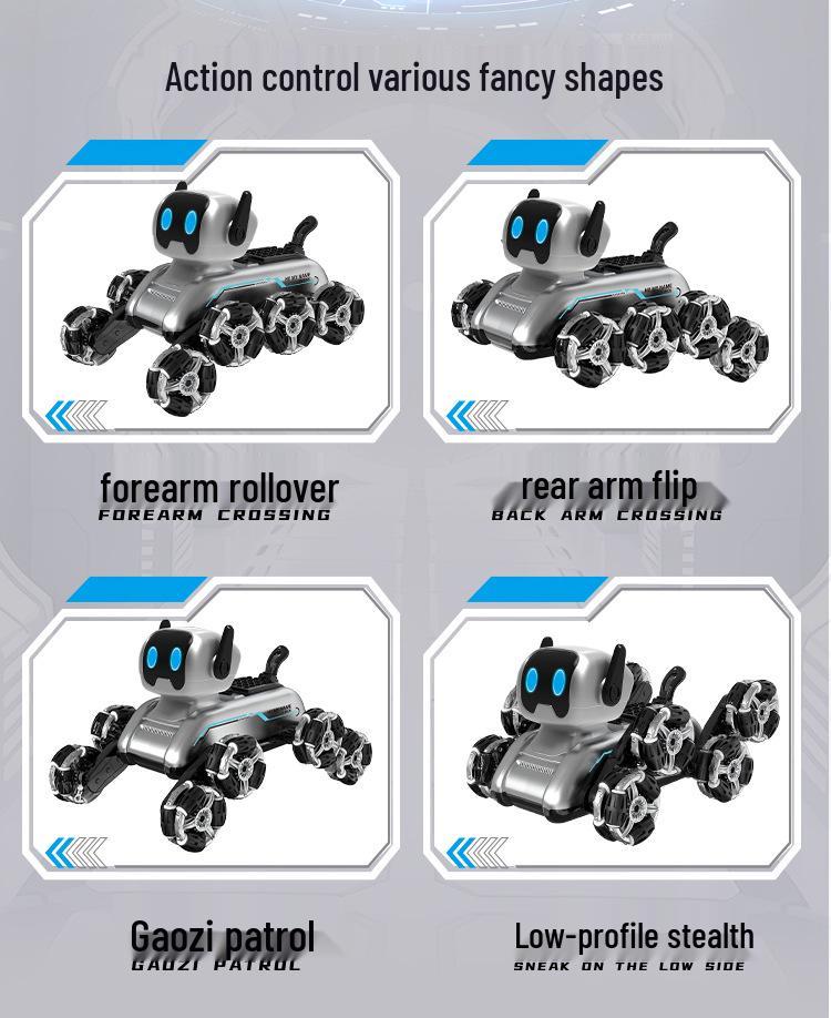 Stunt Remote Control Car: 8-Wheel Intelligent Mechanical Dog with Gesture Sensing for Kids