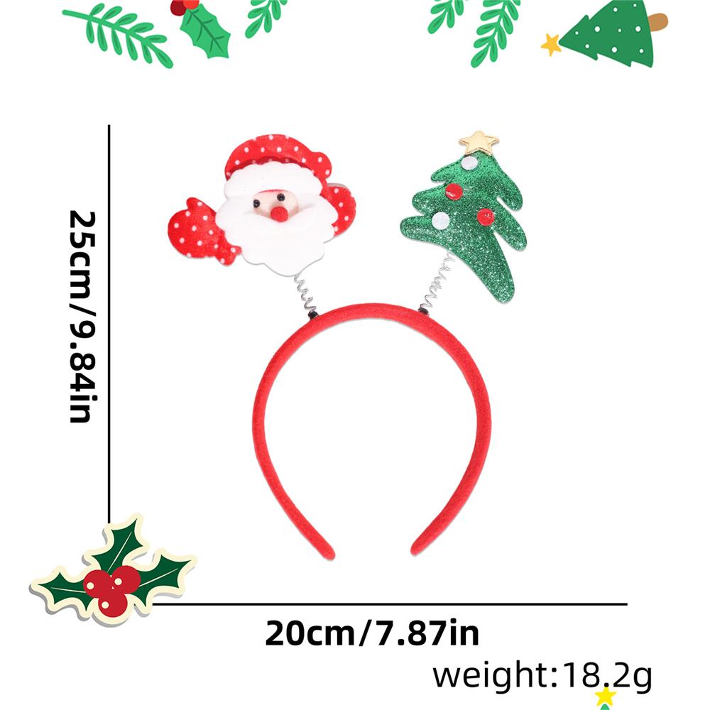 Deer Antlers Headband Long-Lasting Snowman Headband Christmas Tree Headband Glittering For Adult Christmas Parties