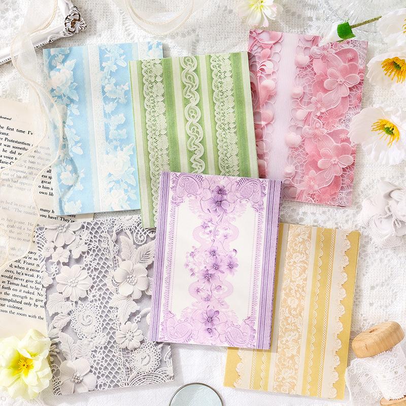 30 Sheets European Vintage Lace Paper, Journal Album Decor Paper, DIY Collage Background Material