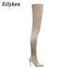 Μόδα Eilyken Μπότες Γυναικείες Μέχρι τον Μηρό Πάνω από το Γόνατο Ελαστικές Στρετς Σέξι Παπούτσια Νυχτερινού Κέντρου Μακριές Zapatillas Mujer