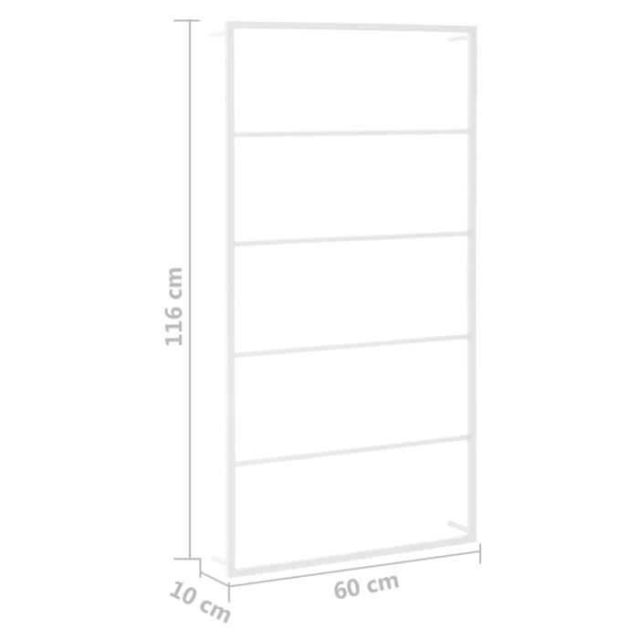 VidaXL Porte-serviette Blanc 60x10x116 cm Acier