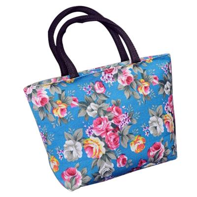 Neueste Rose Blume Gedruckt Frauen Leinwand Große Kapazität Shopping Handtasche Tote Schulter Tasche