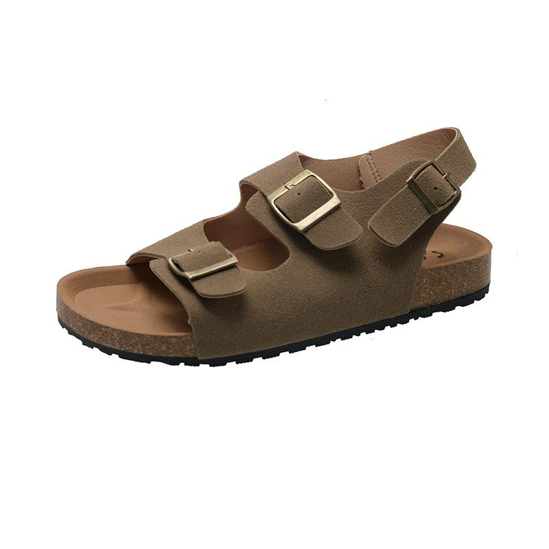 

Buckle summer casual slippers women s one-word buckle cool slippers retro 2025 Korean version large size casual beach shoelaces 42 хаки