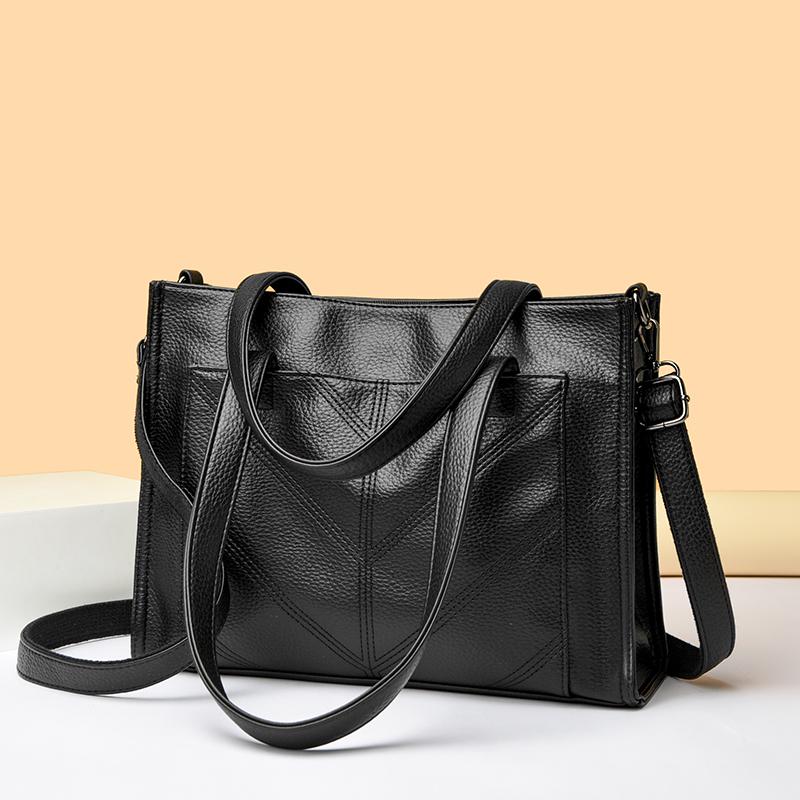 Large Capacity Women PU Leather Handbags Tote Bags High Quality Ladies Shoulder Messenger Bags Casual Female Zipper Shopping Bag