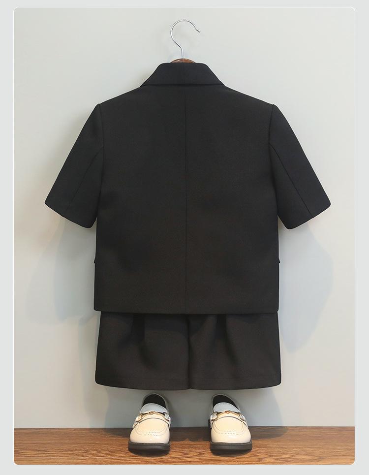 Boys' Chinese Style Summer Suit: Short Sleeve Embroidered Set for Weddings