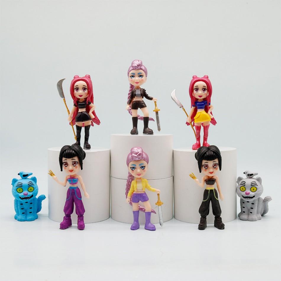 NEU Kpop Dämonenjäger Figur Cartoon Jäger Tiger Rumi/Mira/Zoey Actionfigur PVC Schreibtischdekoration Modellpuppe Spielzeug Kindergeschenk