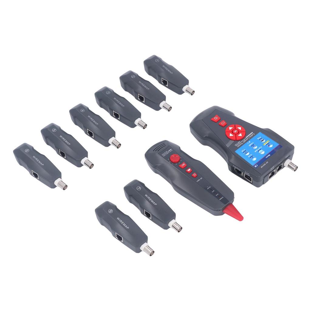 Network Wire Finder with 8 Adapters Cable Length POE Tester LCD Screen Break Point Checker