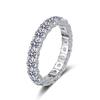 925 Sterling Silver Full Circle Moissanite Ring for Women - Luxury PT950 Gold-Plated Band