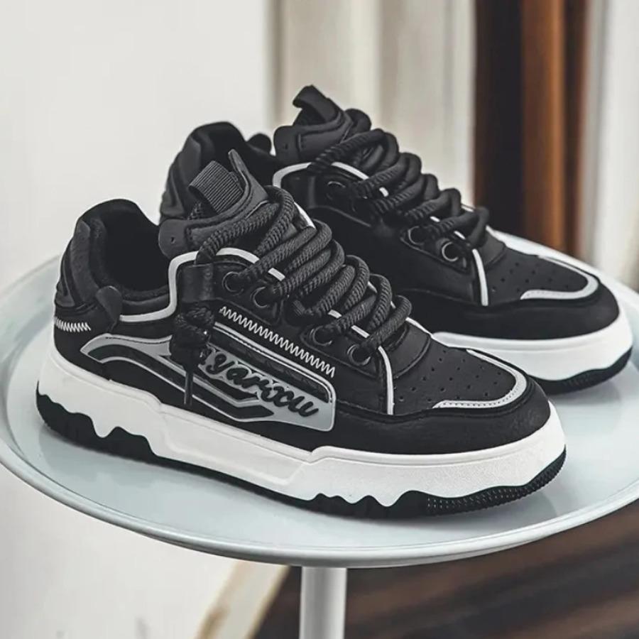 2025 New  Versatile and Fashionable Men's Low-top Round-toe Thick-soled Lace-up New Vulcanized Outdoor Sneakers sneakers men