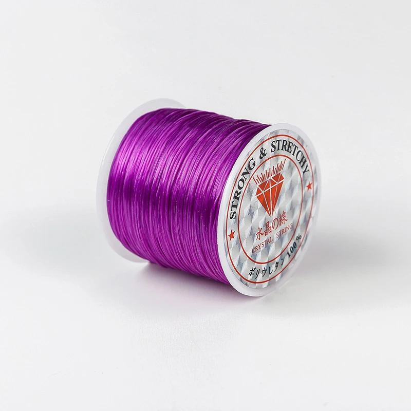 50Meters 0.8mm Elastic Thread Round Crystal Line Nylon Rubber Stretchy Cord Elastic Rope for Jewelry Making Beading Bracelet