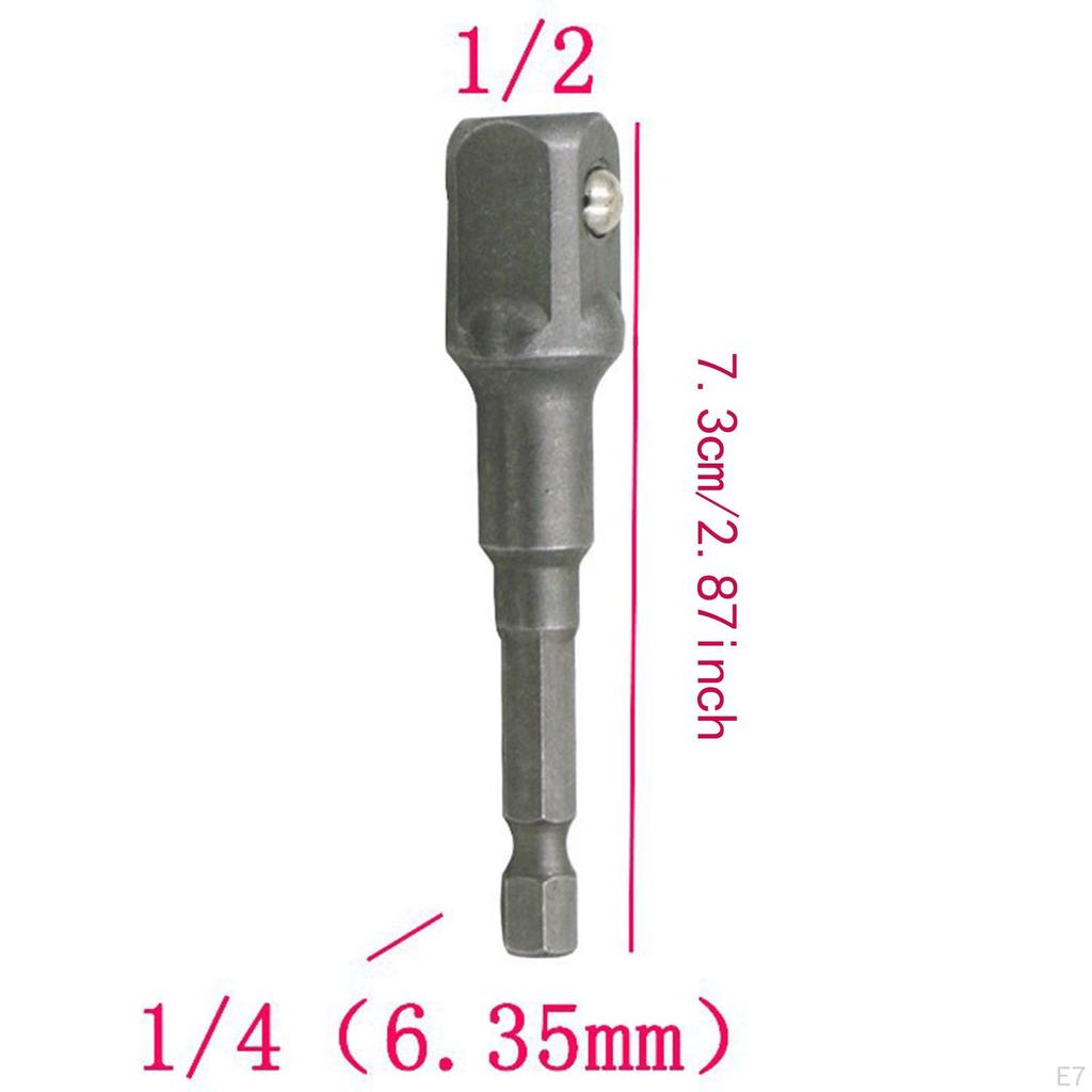 5 Socket Adapter Set, Drill Adapters, 1/4&quot; Hex Shank for Power Tools