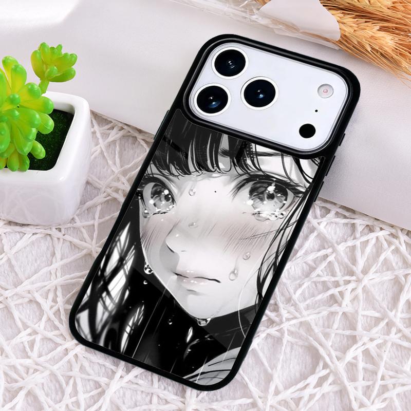 Sad Girl Japanese Anime Shockproof Phone Case for iPhone 17 Air 16e 15 11 12 14 13 Pro Max Cover Coque