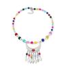 1PC Long Chain Ethnic Style Hair Jewelry Headpieces Forehead Dancing For Women Leaf Tassel Necklace Bohemia Headwear