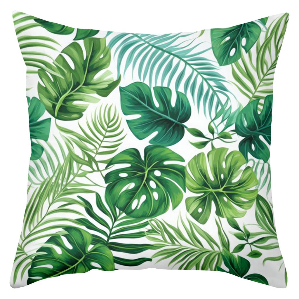 1 Pieces Tropical Leaf Patterned Decorative Throw Pillow Covers Polyester pillowcase, sofa cushion cov Headboard Pillow