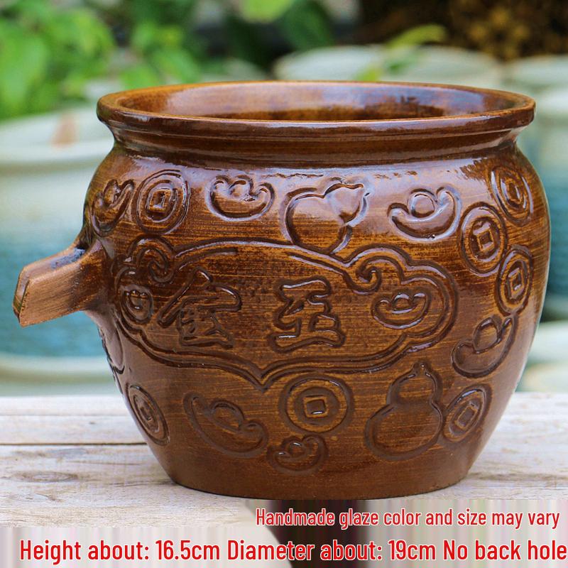 Handcrafted Ceramic Fish Tank with Waterfall Filtration - Chinese Style Aquatic Decor