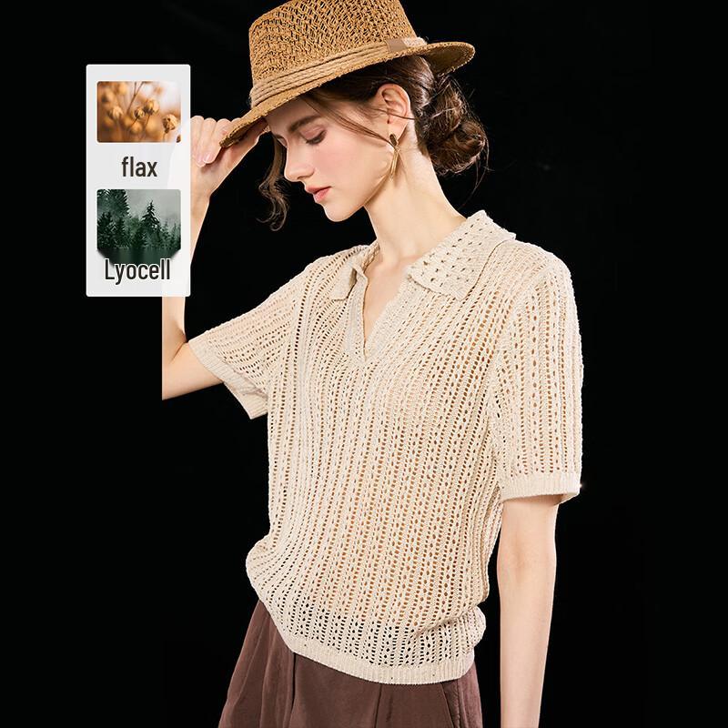 Elegant Shimmer Knit V-Neck Top M