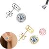 Cbtb Silver S925 Gold Silver Round Inlay 0.5-2 Carat Moissanite Stud Earrings for Women Engagement Luxury Jewelry