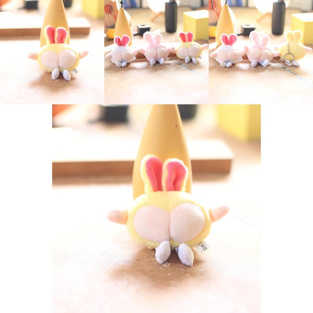 Cute Bunny Plush Keychain With Pp Cotton Filling For Bags And Keys