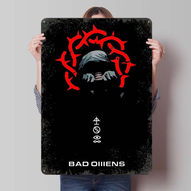 

Bad Omens Band Logo Tinplate Poster Customized Wall Art Vintage Retro Metal Signs for Bathroom Decor Decoration Home Wand Deko 7.9x11.8In(20x30cm)