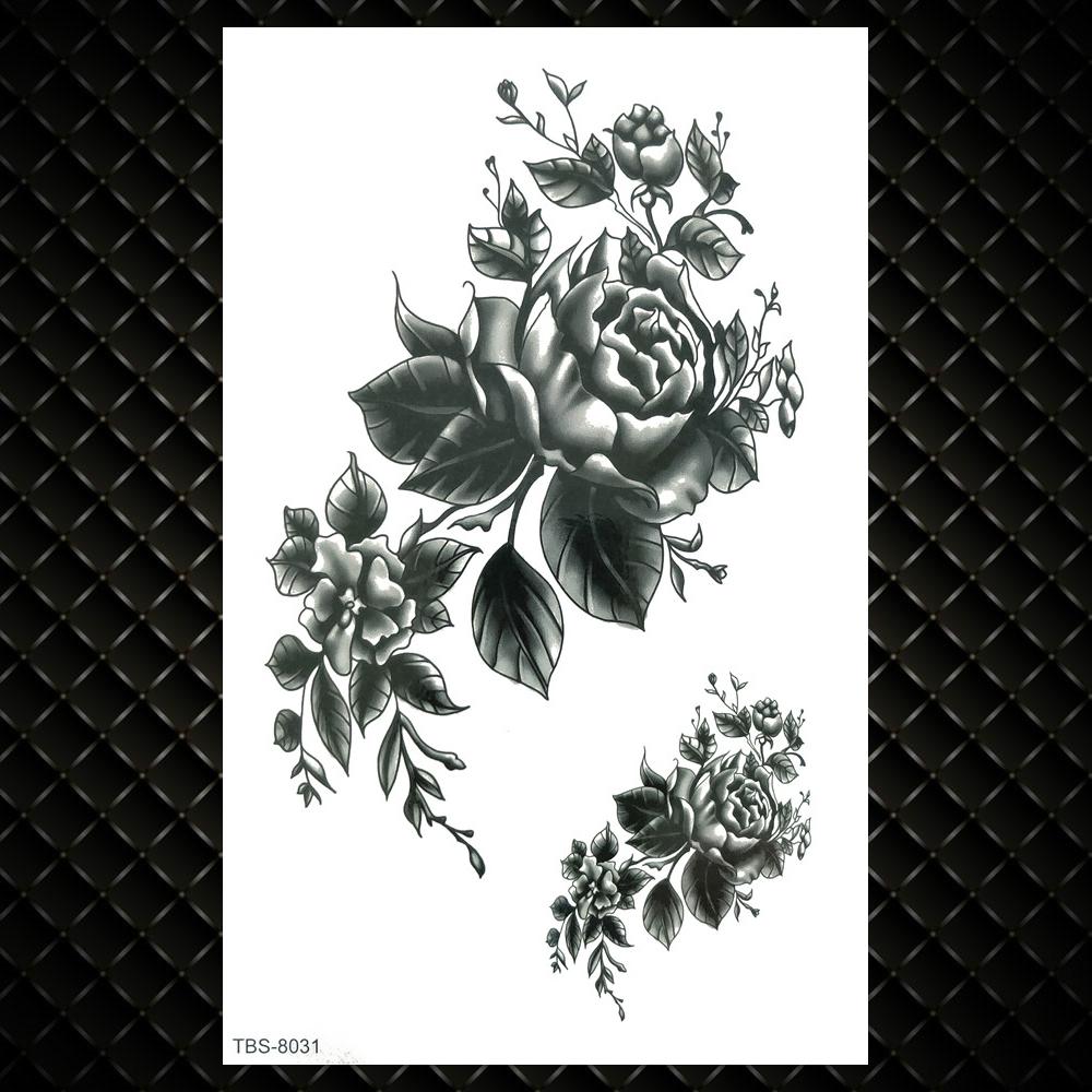 Tatuaje Temporare Colorate cu Lotus Pentru Femei Fete Flori de Trandafir Mehndi Autocolant Tatuaj Iasomie Bujor Tatuaje Impermeabile Artă Corporală Mână