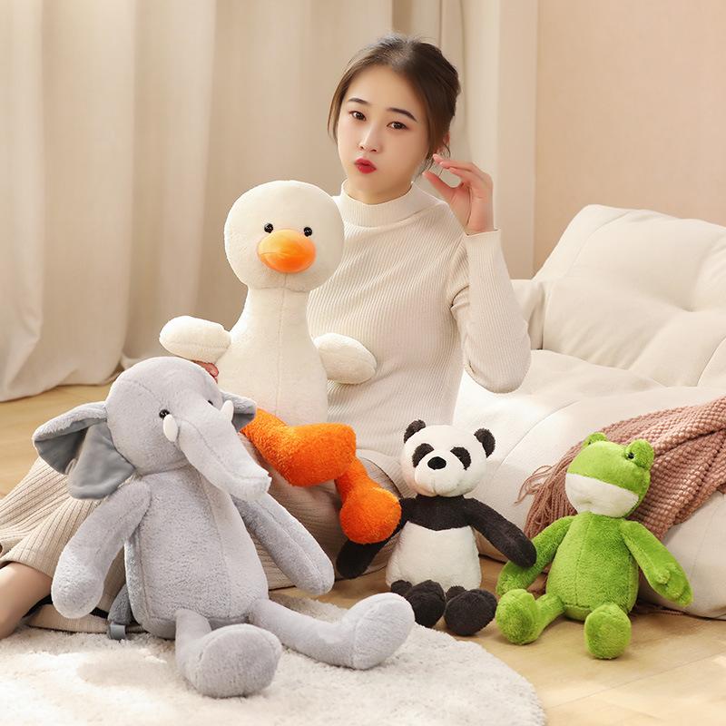 Cartoon Black And White Panda Frog Doll Plush Toy Elephant Duck Doll Child Sleeping Soothing Doll