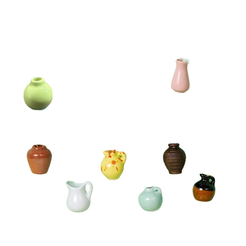 

8pcs Ceramics Vase Fridge Magnet Mini Diy Porcelain Vase Refrigerator Magnet Message Sticker Flowers Plant On Kitchen Gift