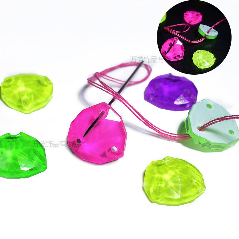 Glass Fat Triangular Flat Bottom Hand Sewn Drill, Neon Fluorescent Flat Buckle Rhinestone Jewelry Accessories Diy Clothing Accessories Sticker Drill