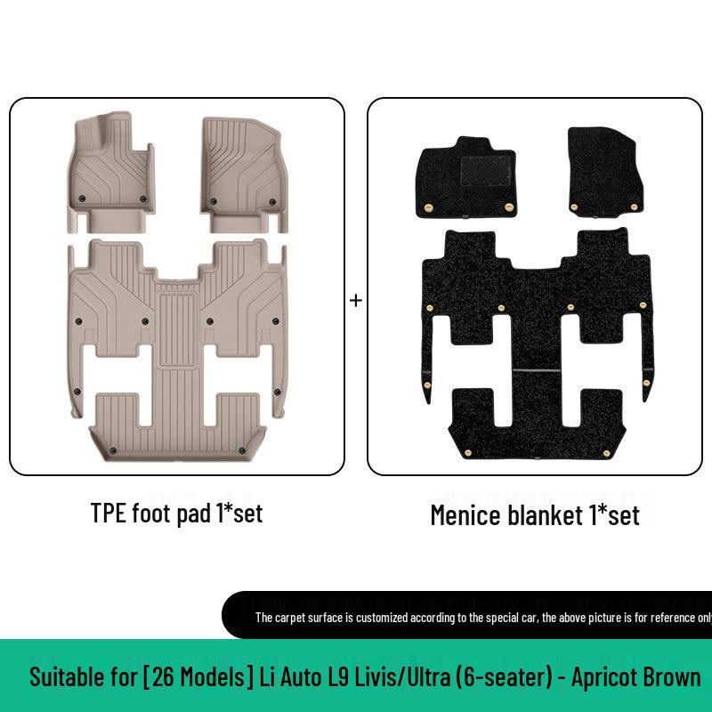 Eco-Friendly TPE Floor & Trunk Mats for 26 Li Auto L9 Livis/Ultra Models