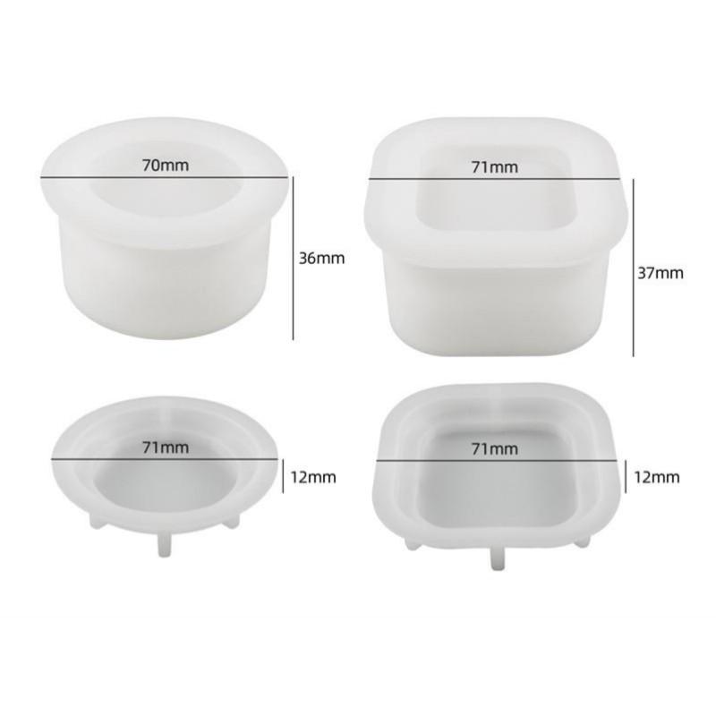 Candle Jar Silicone Mold Candle Jar Plaster Resin Molds Flower Pot Mold Storage Box Storage Box Mold For Home Decor