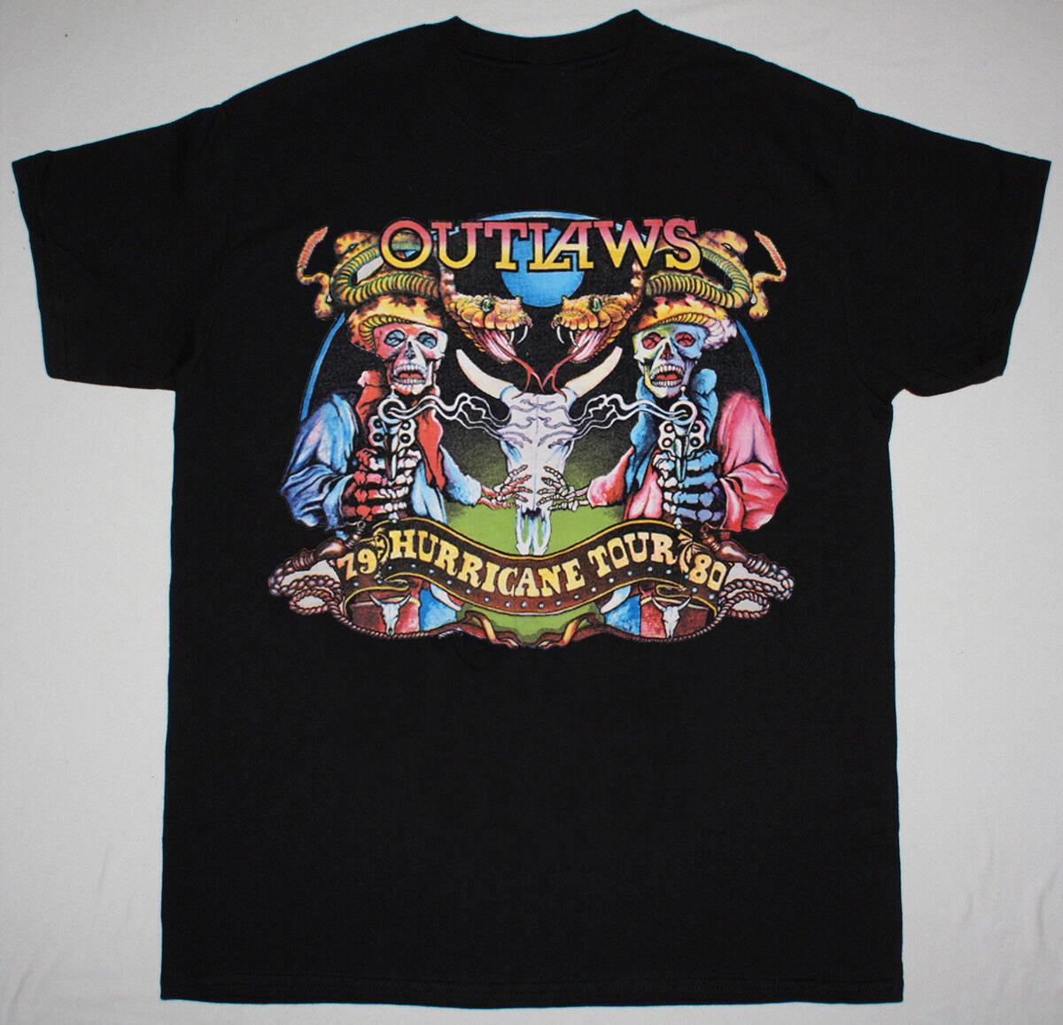1979 1980 The Outlaws concert tour Short Sleeve Black All Size Shirt S