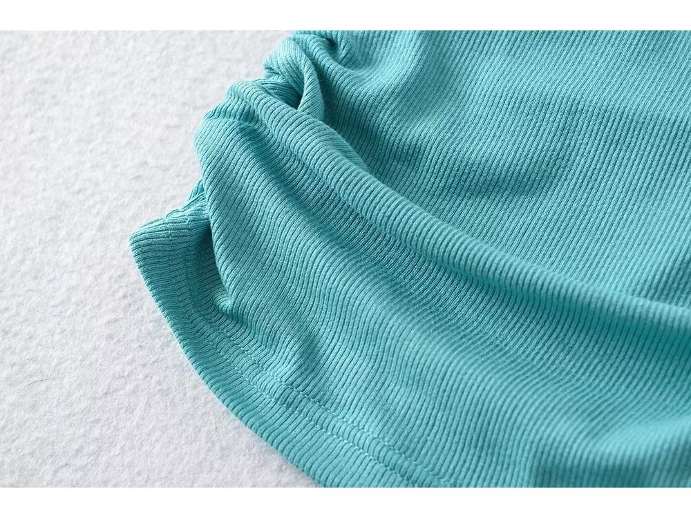 Trendy Ruched Short Sleeve Bodycon Top for Women