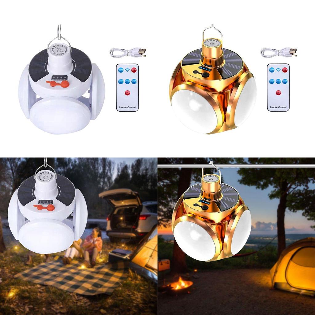 Foldable Football Bulb Solar Light 4 Leaves Outdoor Camping Torch Adjustable Lights Flashlight