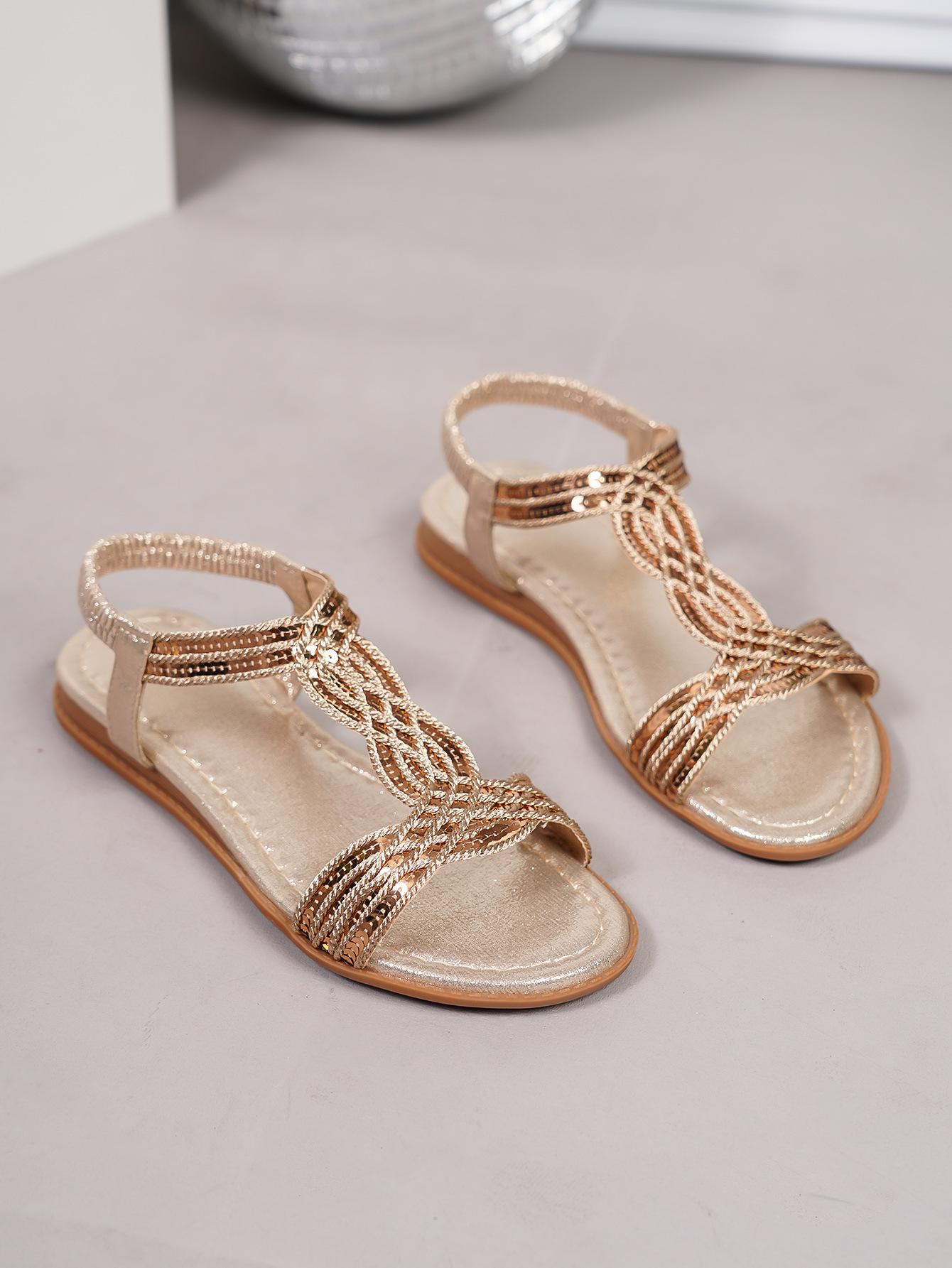 

Летние Новые Европейская и Американская Мода На шнуровке Льняные Подошвы Простые Повседневные Ежедневные Плоские Прохладные Туфли 43 золотой