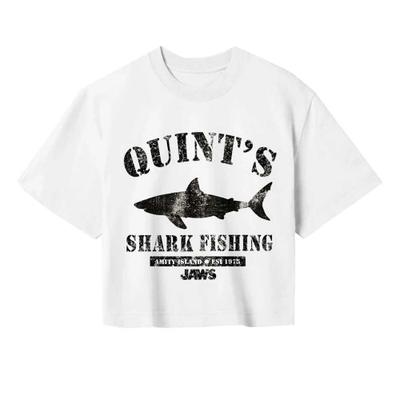 Womens/Ladies Quints Shark Fishing Crop T-Shirt