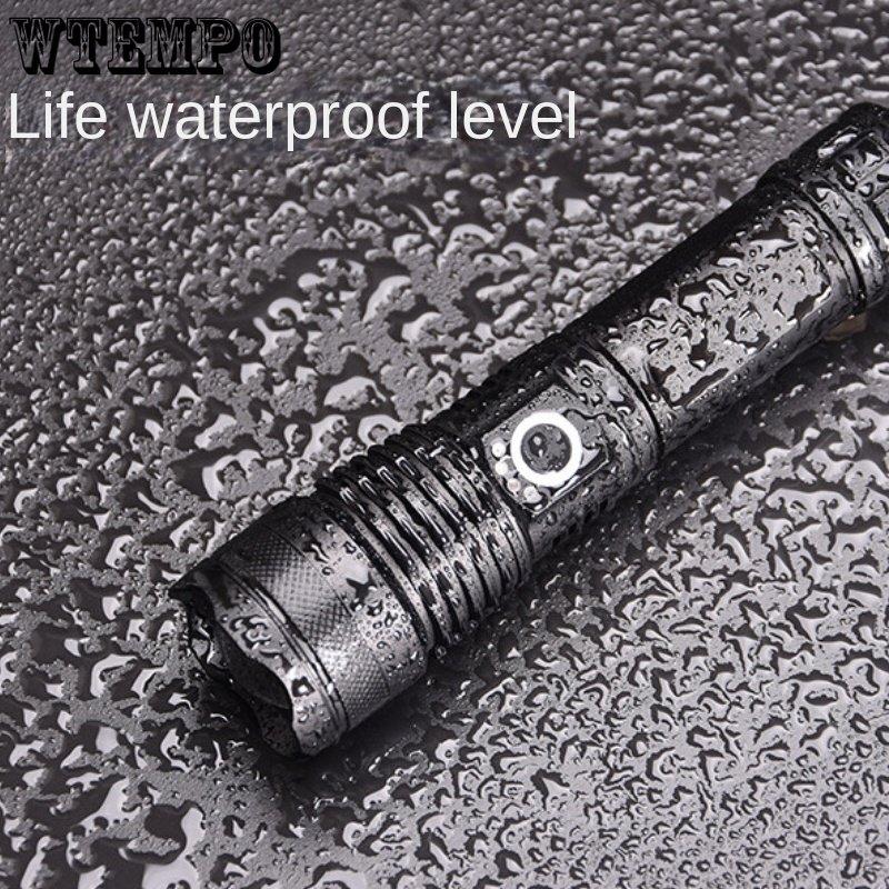Strong Flashlight Led Outdoor Searchlight Power Display Usb Rechargeable Strong Torch Portable Mini Light