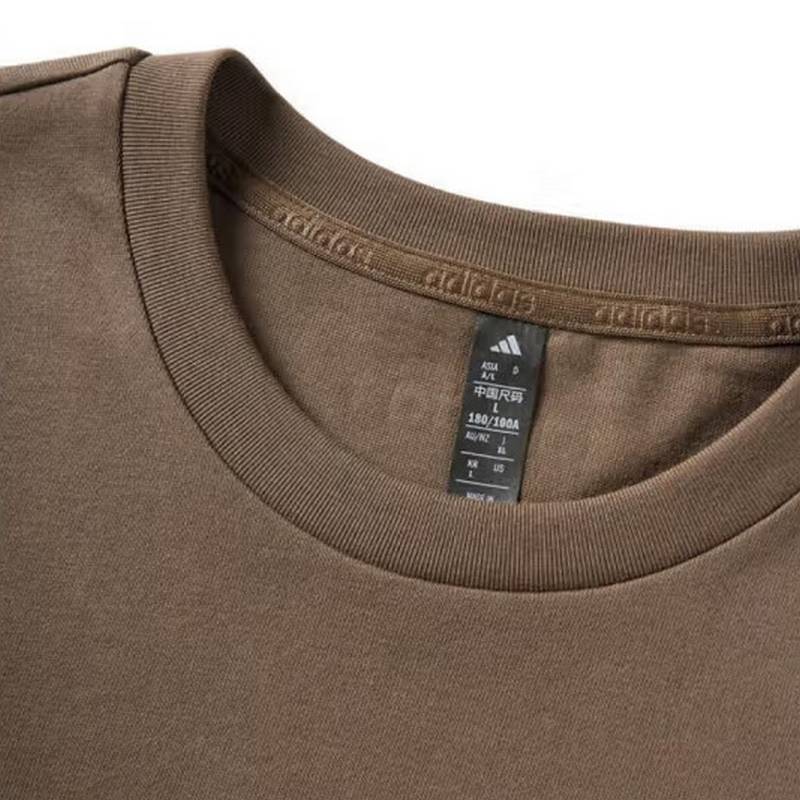 Adidas Sports Lifestyle Casual Breathable Round Neck Short Sleeve T-Shirt Men Tops Brown KE1338