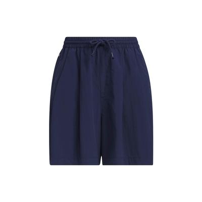 Originals Trefoil Toc Woven Shorts Solid Color Logo Embroidery Drawstring Straight Regular Shorts Women Shorts Deep-Indigo IP1758