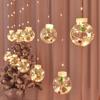 LED Christmas Wishing Ball Curtain with Snowman and Tree - Festive Indoor/Outdoor Decoration Lights