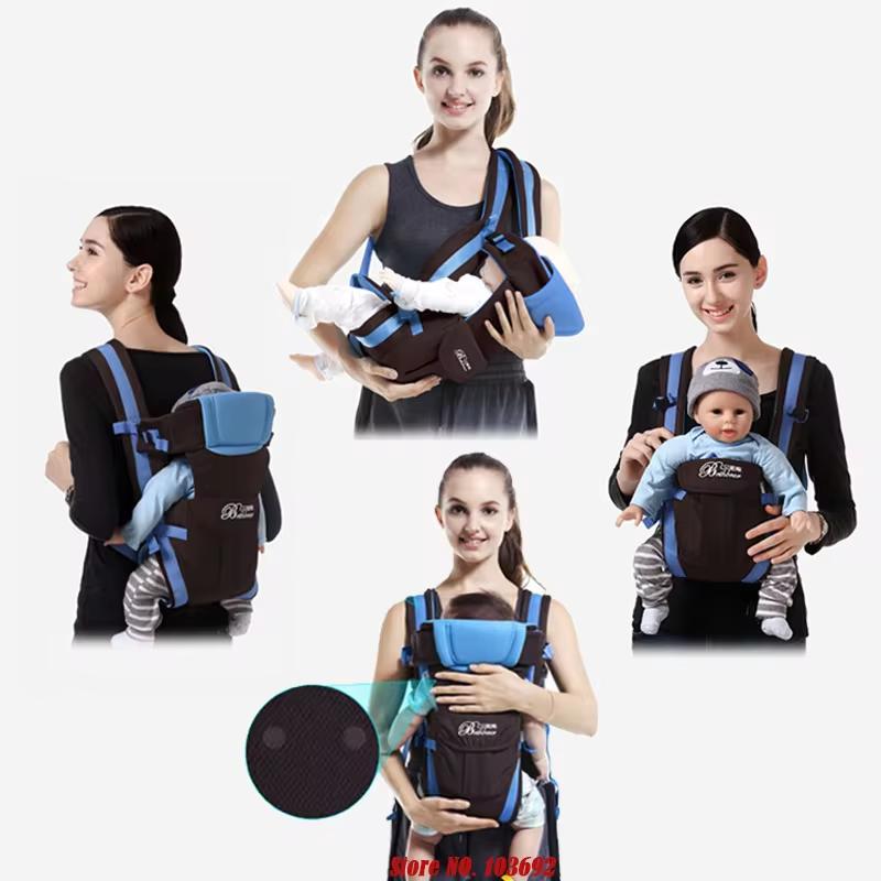 Marsupio Ergonomico 4-in-1 Regolabile Zaino Fascia per Neonato da 0 a 36 Mesi
