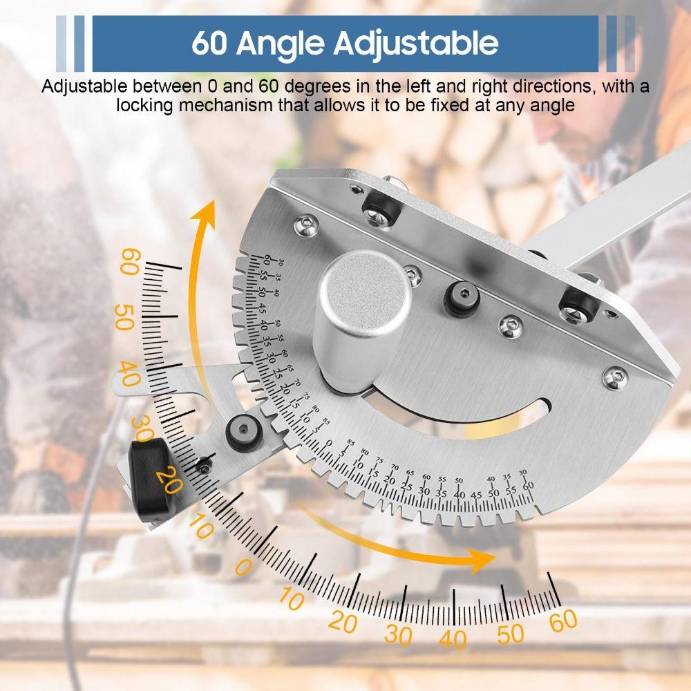 Woodworking Push Ruler Flip Stop Angle Ruler Adjustable Miter Gauge  Sawing Assembly