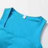 Longline Sports Bras for Women Square Neck Workout Tank Tops with Built In Bra Yoga Padded Crop Top Yoga Clothing Gifts