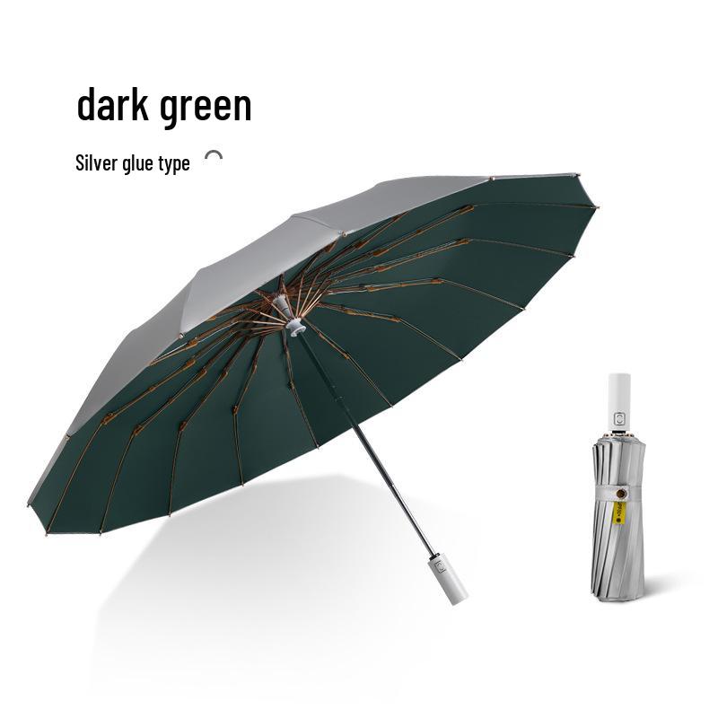 Retro 16-Bone Automatic Sun & Rain Parasol: Cooling, Anti-UV, Folding, Dual-Use Umbrella for Women